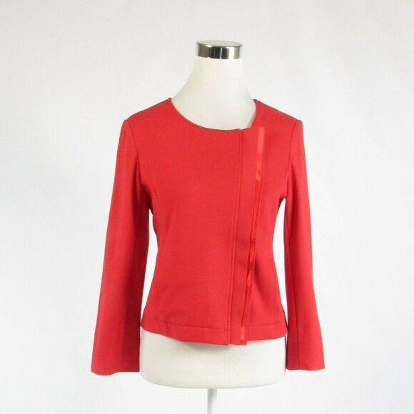 Red cotton ICB stretch slit cuff blazer jacket 6 - Picture 1 of 8